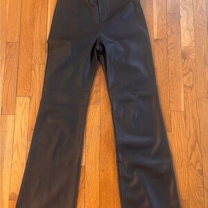 Fifteen Twenty Black Faux Leather Flared Pants